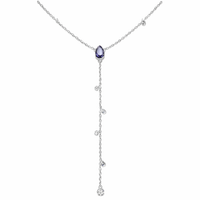 Gravatinha - Gota Lavanda - Joia Banhada a Prata