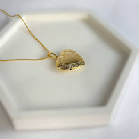 Colar - Veneziano Pingente Relicário Coração Menor - Joia Banhada a Ouro 18k