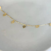 Colar - Hastes com Medalhas em Coração - Joia Banhada a Ouro 18k