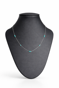 Choker - Miçangas Azuis - Joia Banhada a Prata