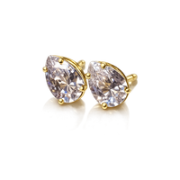 Brinco - Gota Zircônia G - Joia Banhada a Ouro 18k