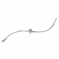 Pulseira - Fita Coração Cravejado - Joia Banhada a Prata