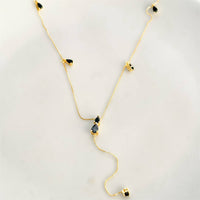 Gravatinha Veneziano com Ônix - Joia Banhada a Ouro 18k