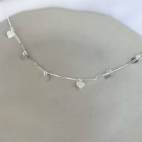 Colar - Hastes com Medalhas em Coração - Joia Banhada a Prata