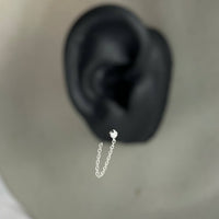 Brinco - Ponto de Luz com Elos - Joia Banhada a Prata